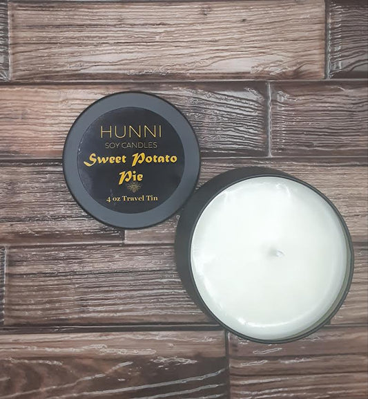 Sweet Potato Pie 4 oz soy candle in travel tin