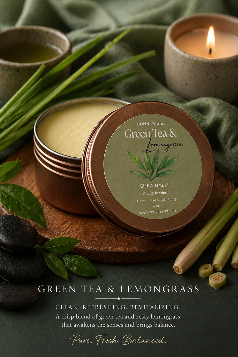 Green Tea & Lemongrass Shea balm-4 oz