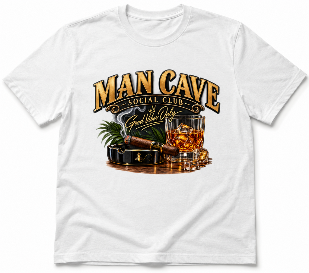 Man Cave Social Club - White Party tee