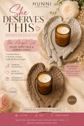 The Angel Set concrete candle holder and amber glass votive in Blackberry Incense