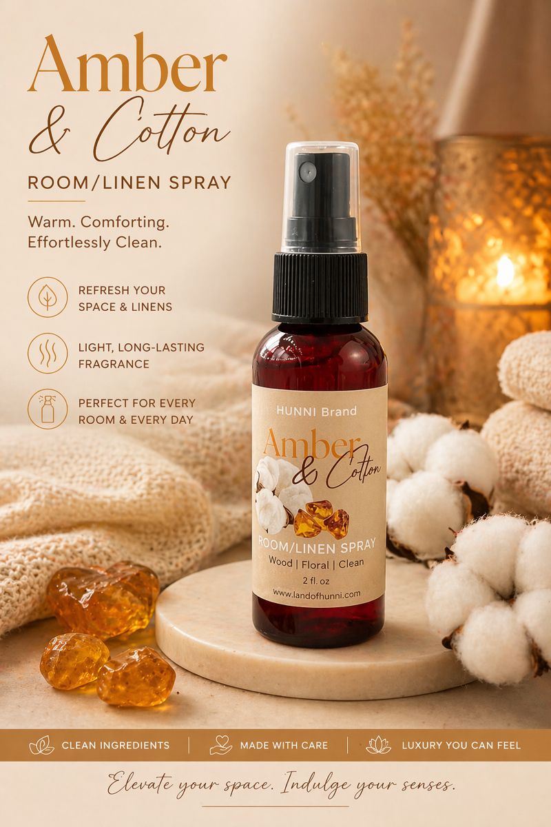 HUNNI Amber & Cotton Room & Linen Spray (2 oz)