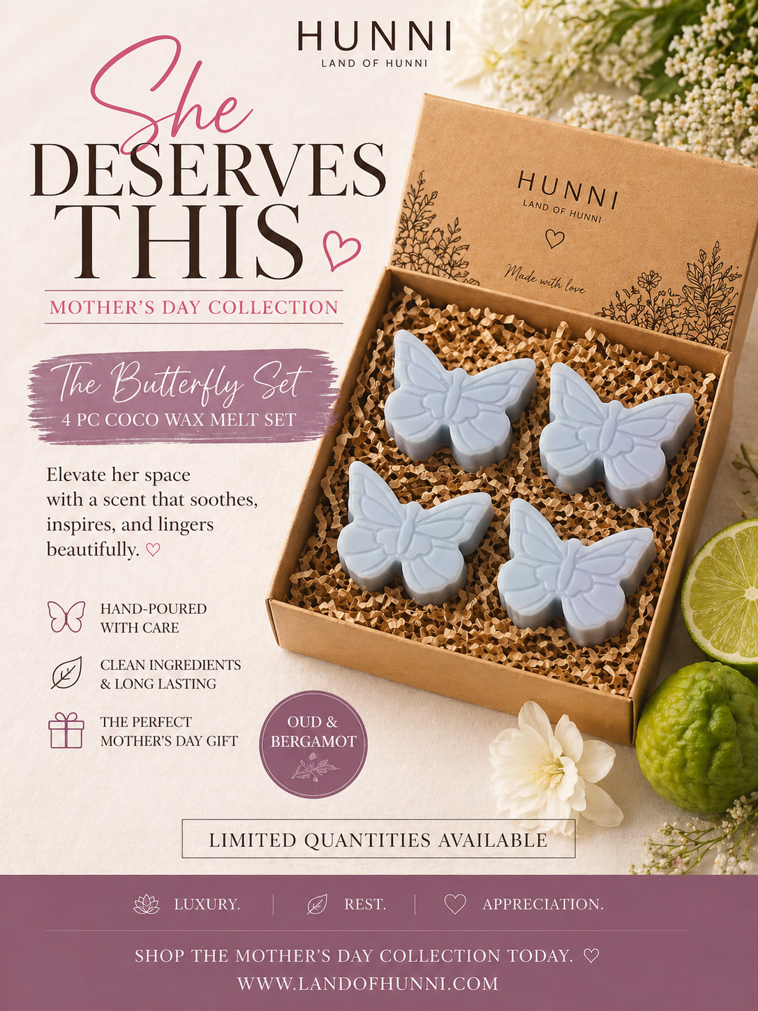 Butterfly Melt Box-Oud and Bergamot (3 oz)